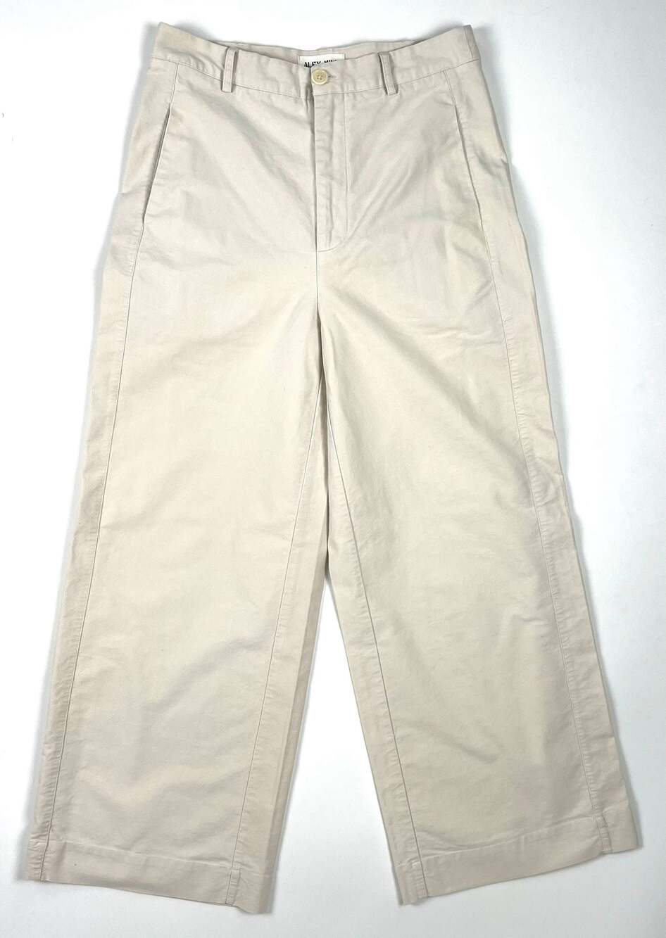 Alex Mill Women Cream Cotton Blend Wide Leg  Pants Size 10